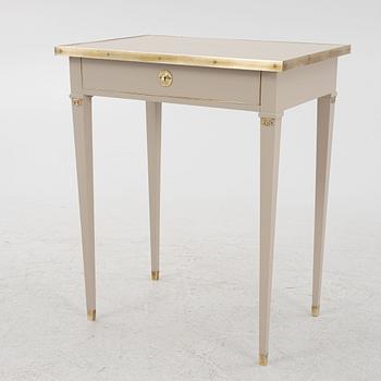 A painted Gustavian style sewing table, 20th Century.