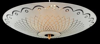 TAKLAMPA, Orrefors, 1900-talets andra hälft, höjd 21 cm.