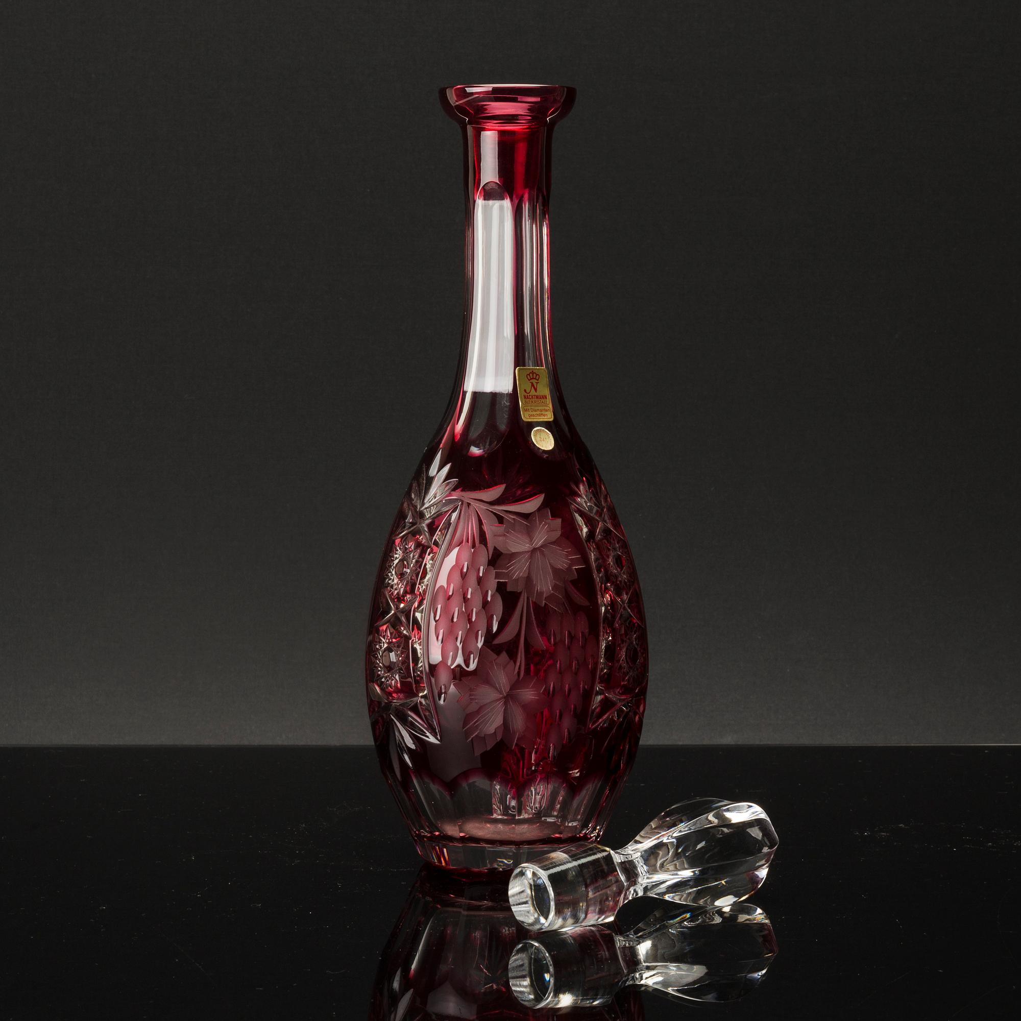 A set of nine glasses and a decanter, Germany later part of the 20th century.