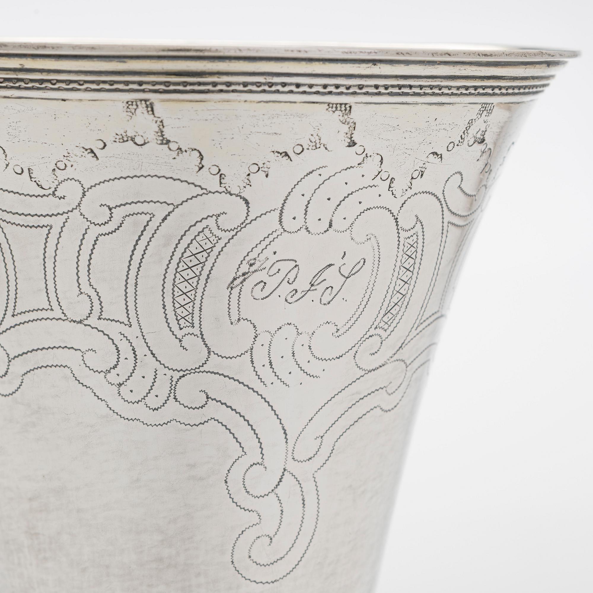 Petter Eneroth, bägare, silver, Stockholm 1778.