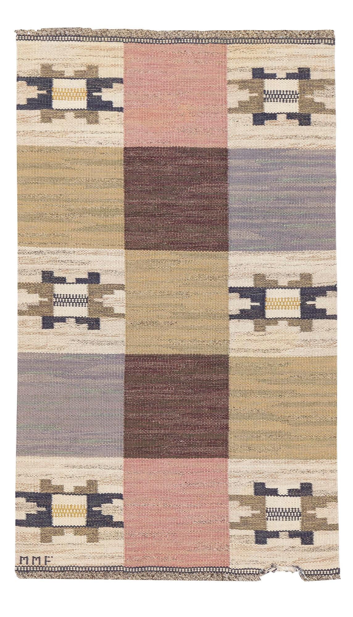 Märta Måås-Fjetterström, matta, "Rutmattan", rölakan, ca 176 x 101 cm, signerad MMF.