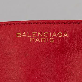 Balenciaga, red leather 'Padlock All Time Tote Bag'.