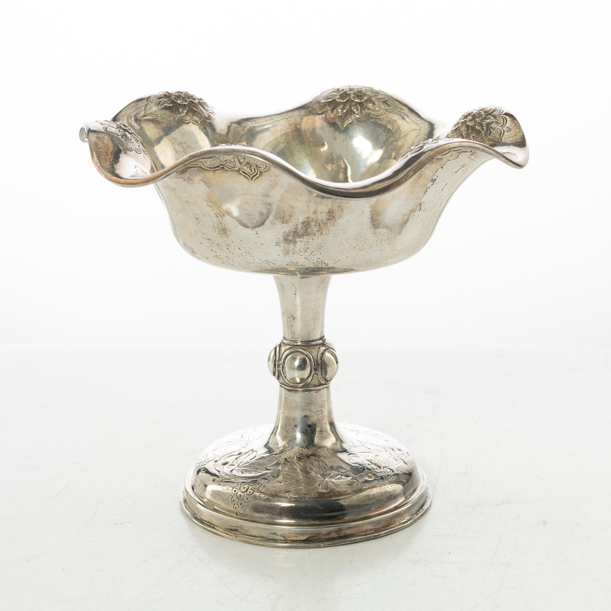 Gustav Dahlgren, bowl on foot, silver, Malmö 1862.