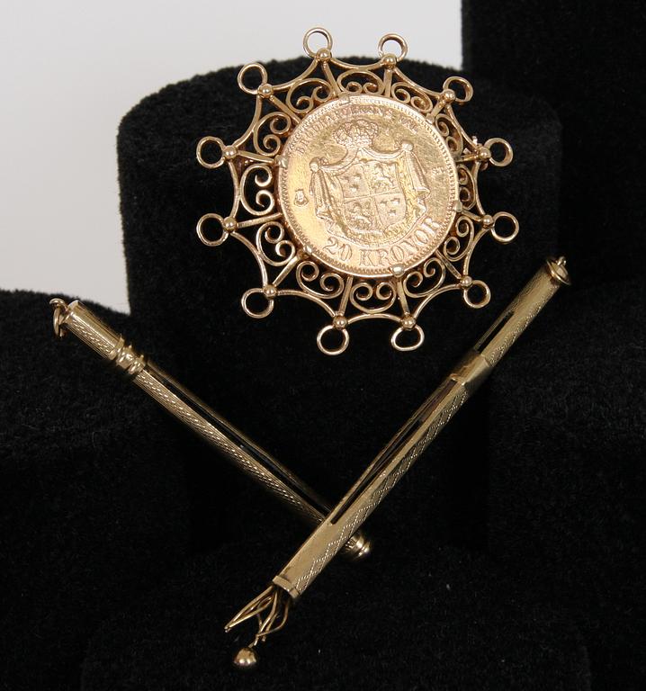 PARTI GULD, 3 delar, 18k, 23 gram.