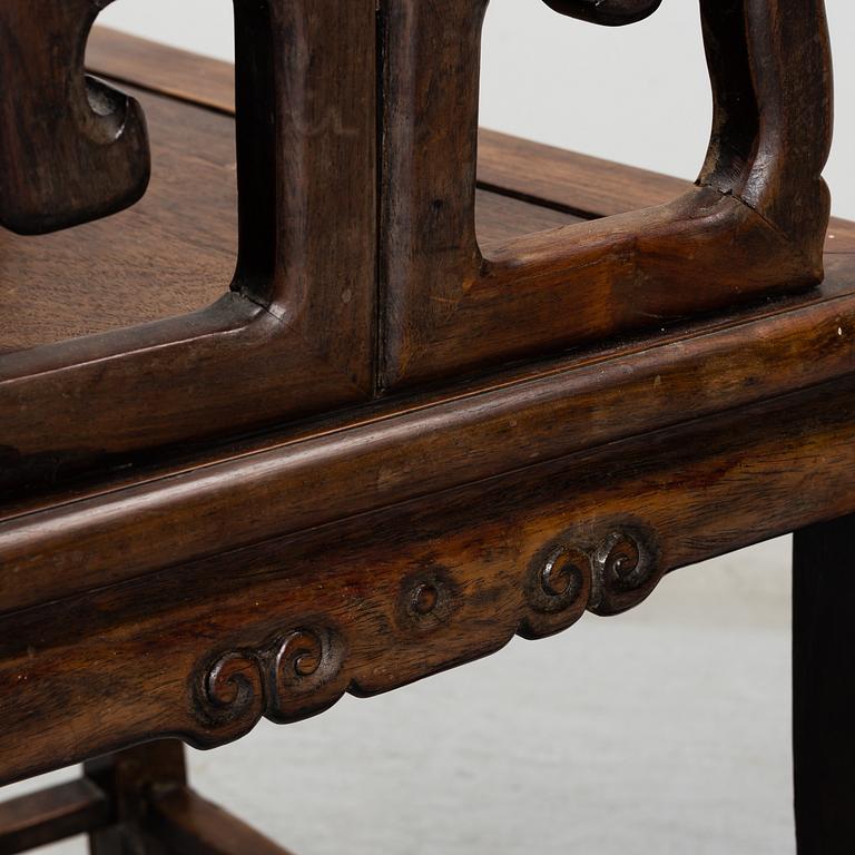 A Chinese hardwood chair, 20th Century.