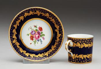 A "Sévres" cup and saucer, 19th Century.