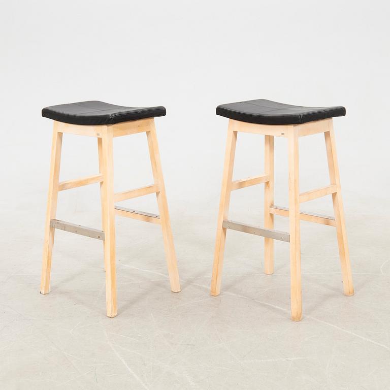 Kristian Eriksson bar stools, a pair of "Endre" for GAD, 2000s.