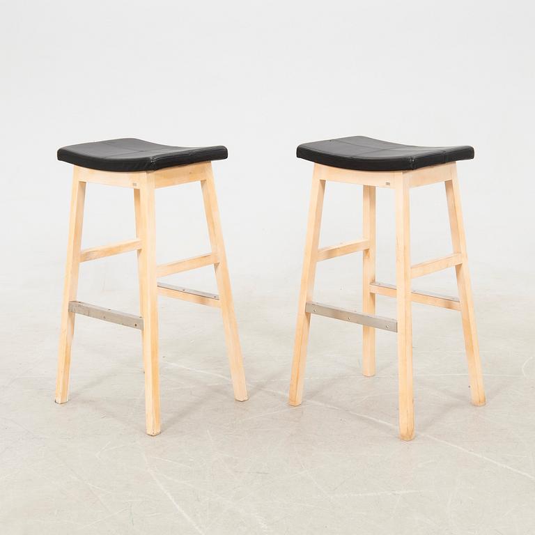 Kristian Eriksson bar stools, a pair of "Endre" for GAD, 2000s.