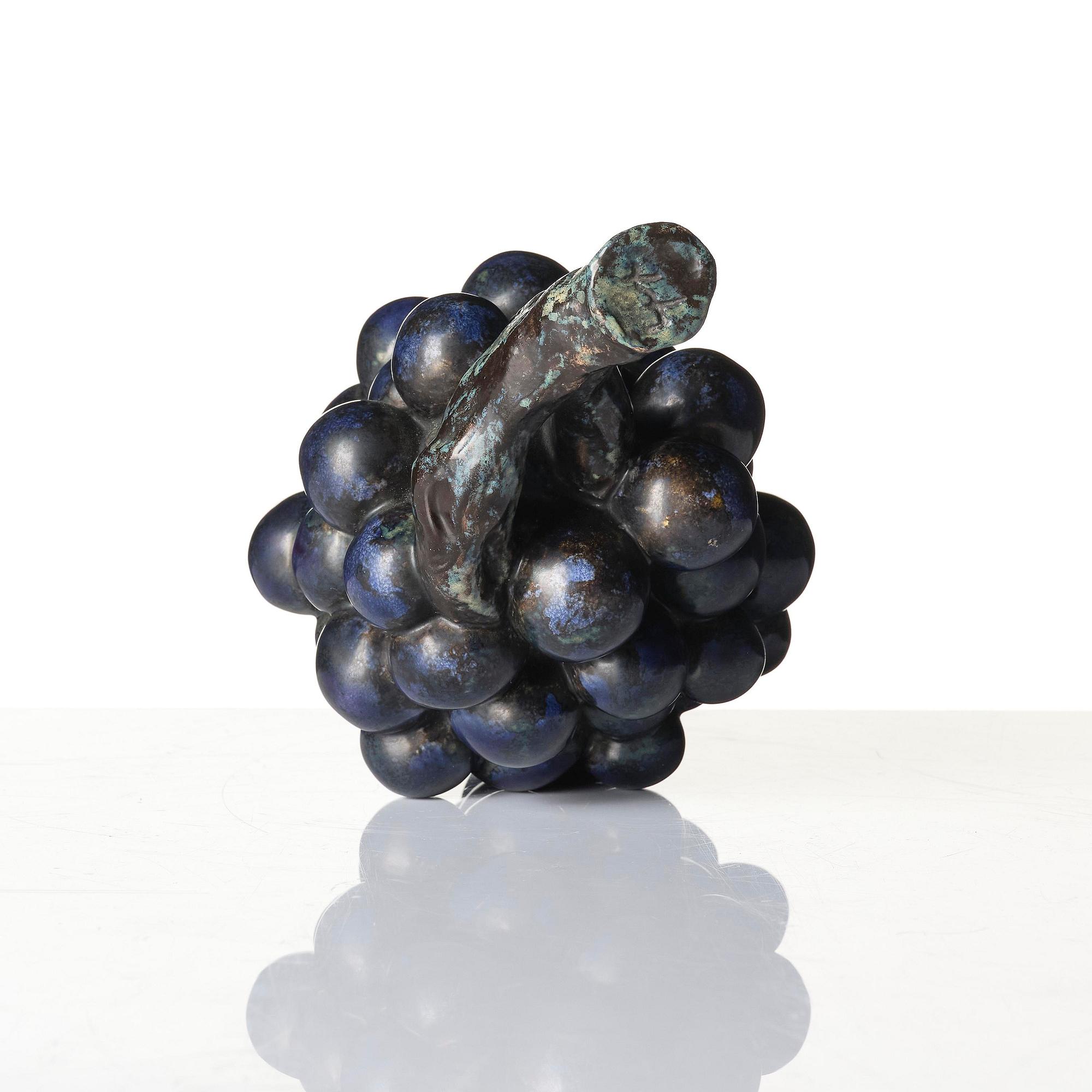 Hans Hedberg, a faience sculpture of a bunch of grapes, Biot, France.