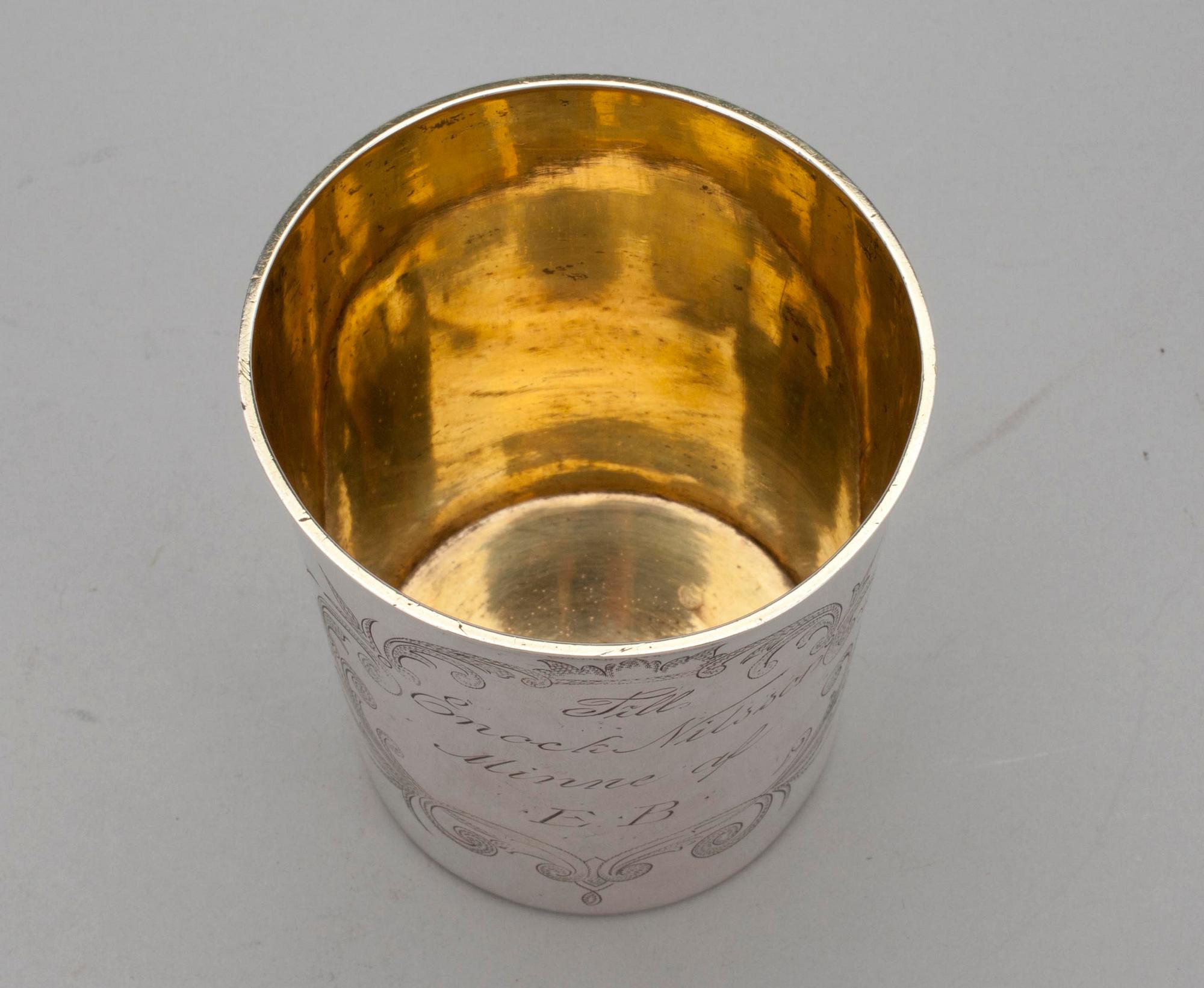 BÄGARE, silver, Anders Björkman, Stockholm 1828. Vikt 152 g.