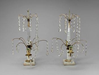 BORDSLYSTRAR, ett par, gustaviansk stil, 1800-tal.