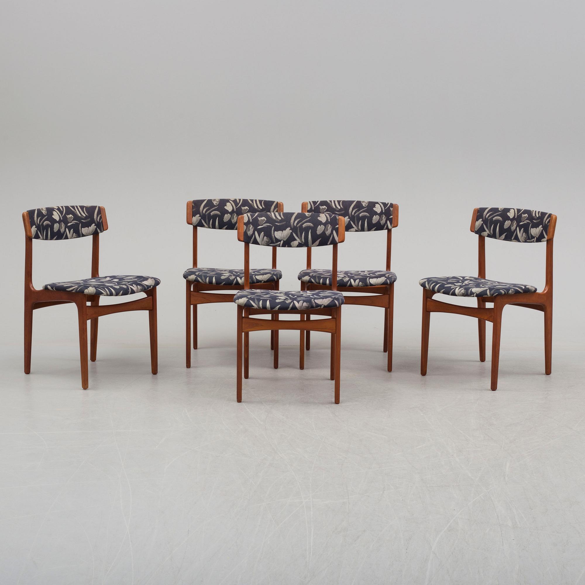 STOLAR, 5 st, Thorsø Stole- och Møbelfabrik, Danmark, 1900-talets andra hälft.
