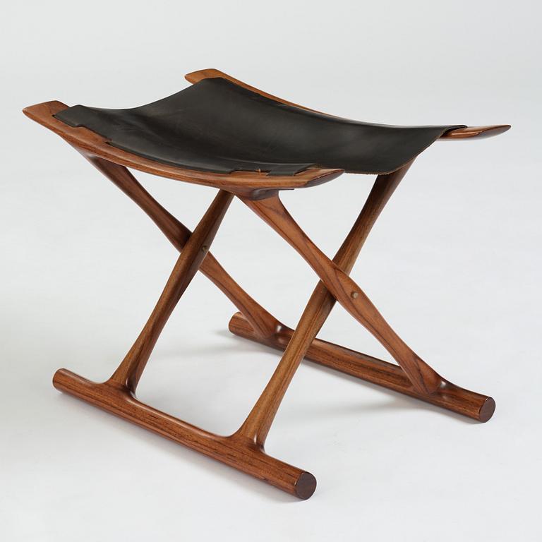 Ole Wanscher, a rosewood "Egyptian stool", Poul Jeppesen-møbler, Danmark, jubilee edition 2003.