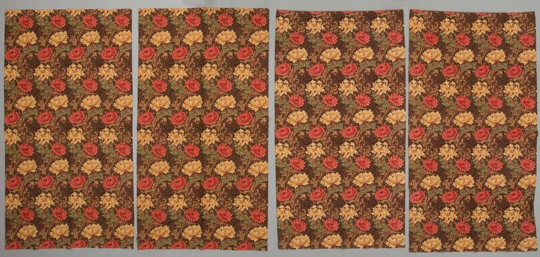 WILLIAM MORRIS, gardinlängder, 4 st, "Chrysanthemum".