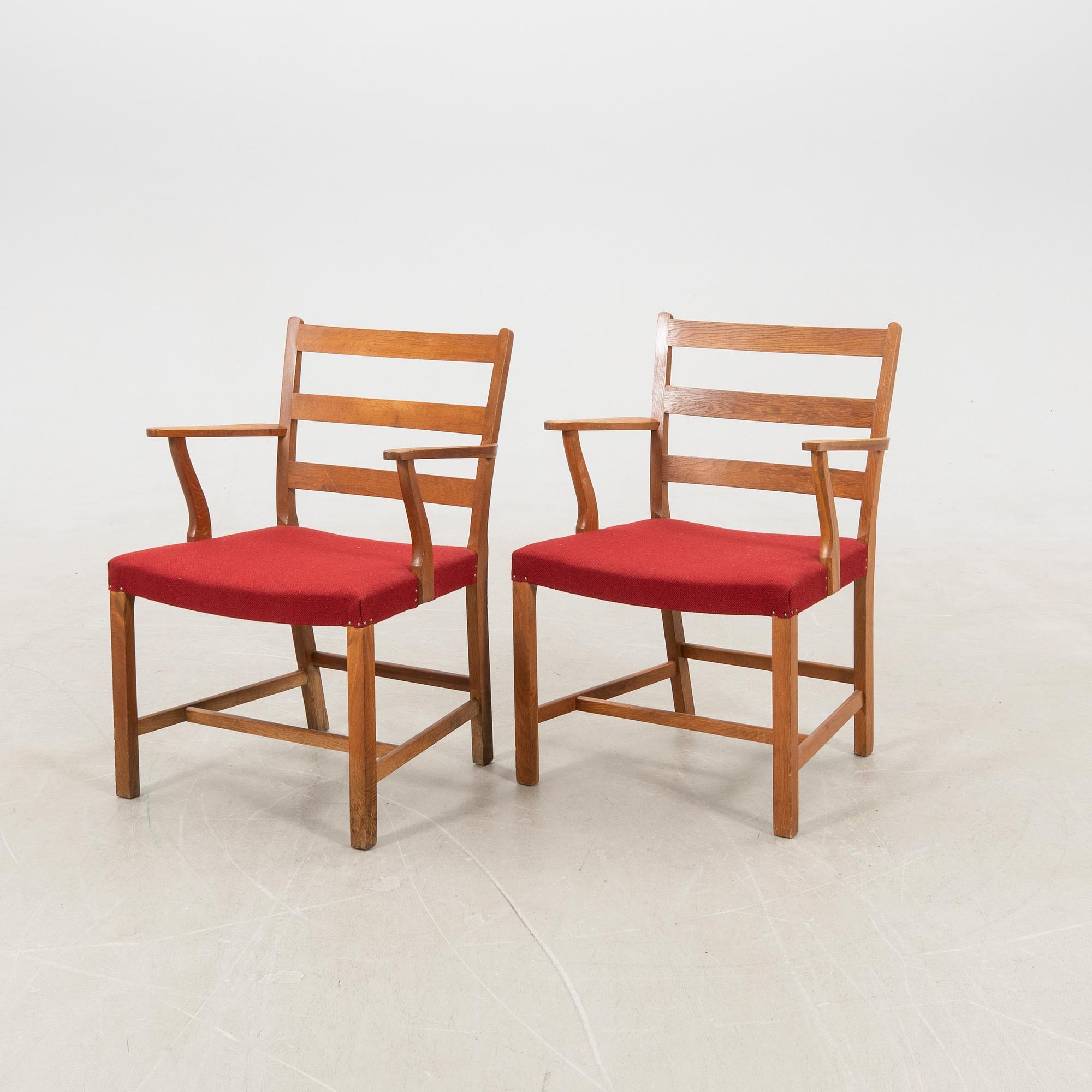 Børge Mogensen, armchairs a pair model J28 Tarm Stole- og Møbelfabrik for FDB Møbler 1940s/50s.