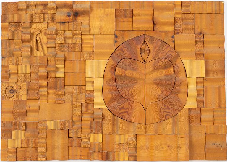 Gunnar Kanevad, relief, wood, signed and dated 197?.