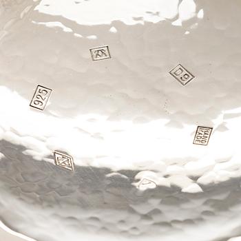 A set of three sterling silver and enamel bowls, maker's mark of A. Tillander, Turku 2005.