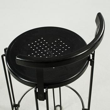 Four "B4-82" bar stools from the Oblado series, designed by Börje Lindau for Blå Station, late 20th century.