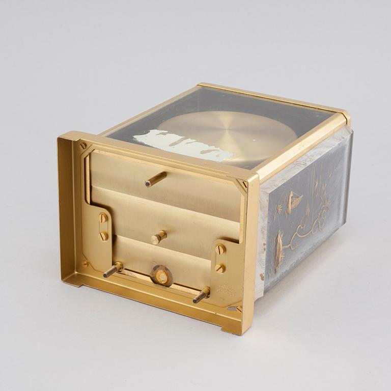 JAEGER-LE COULTRE, Atmos, "Black Chinoiserie Marina", table clock, approx 1960.