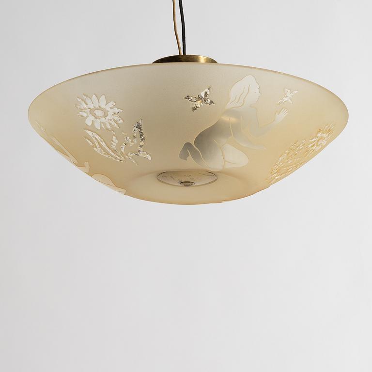 Ceiling lamp, Swedish Modern, 1940s.