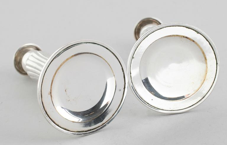 LJUSSTAKAR, 1 par, silver, Jensen, 1900-tal.