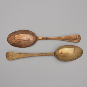 Two late Gustavian spoons by Isak Gråsten (1770-1821) Wedevågs bruk.