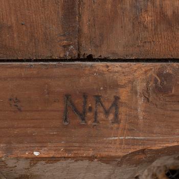 SPEGEL, av Nils Meunier (spegelmakare i Stockholm 1754-97). Gustaviansk.