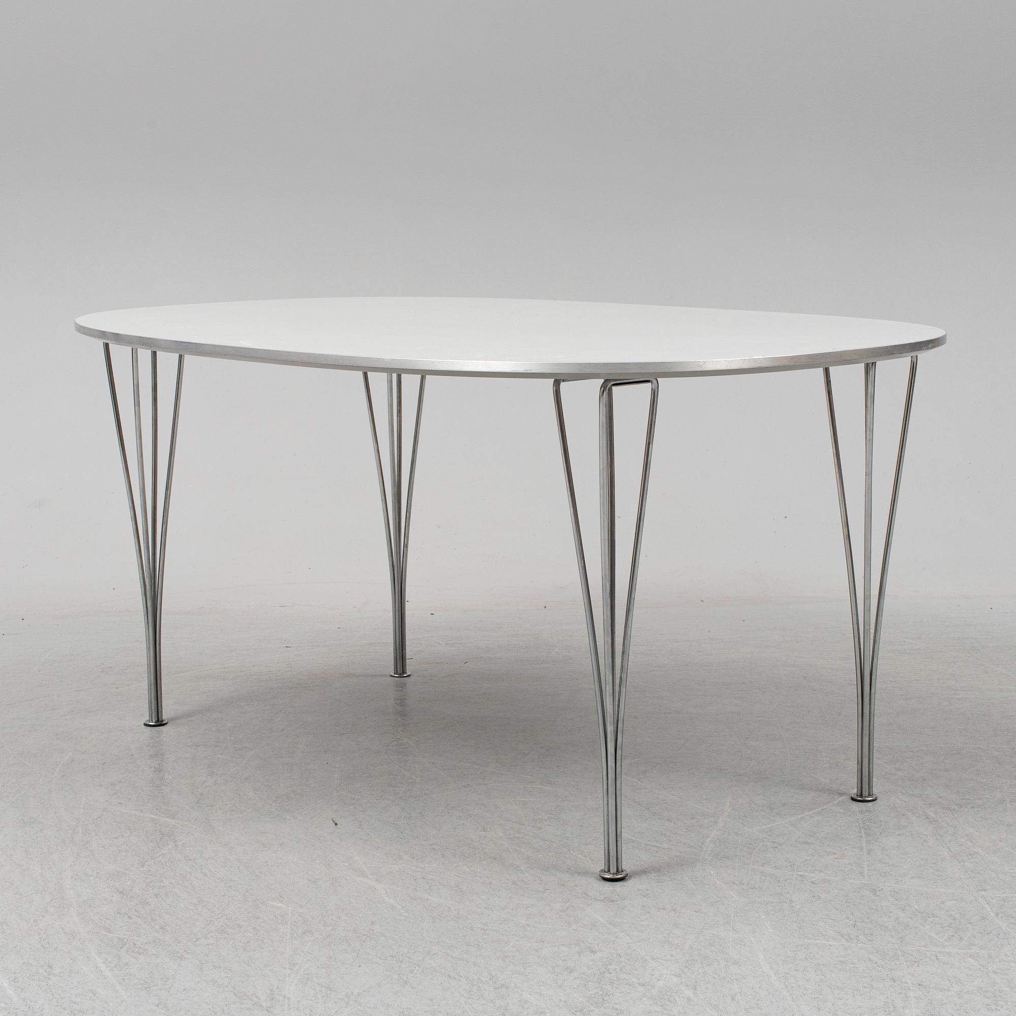 BRUNO MATHSSON & PIET HEIN, matbord "Superellips", Fritz Hansen, Danmark, 1989.