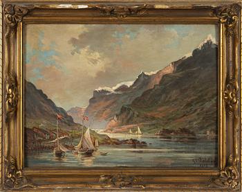 Gustave Rabel, olja på pannå, signerad och daterad 1907.