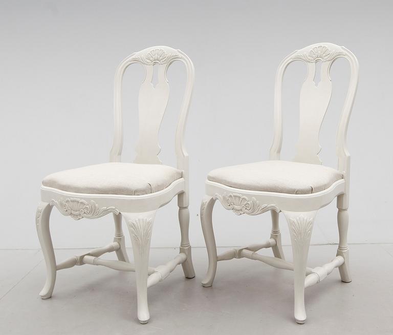 MATSALSMÖBEL, 7 delar, rokokostil, 1900-talets första hälft.