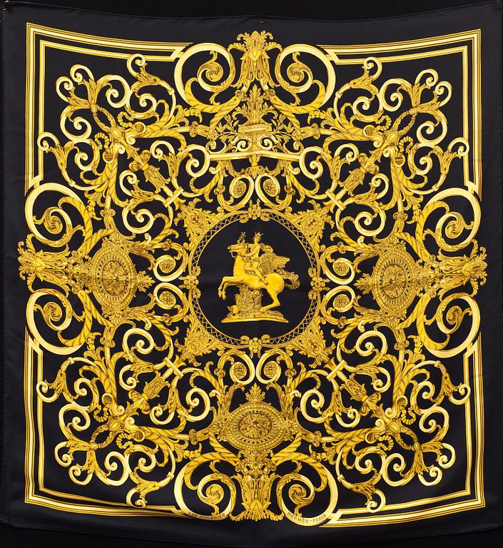 SCARF, siden, "Les Tuileries"signerad J. Metz, Hermés.