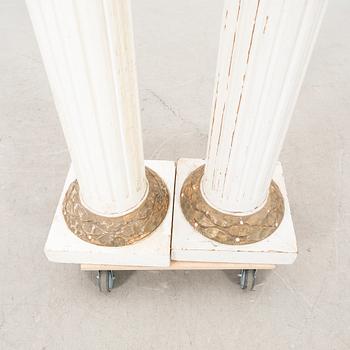 A pair of Gustavian style wooden pedestals first half of the 20th century.