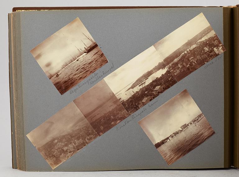 FOTOALBUM,   MEDELHAVSKRYSSNING 1905-06 MED KORVETTEN FREJA.