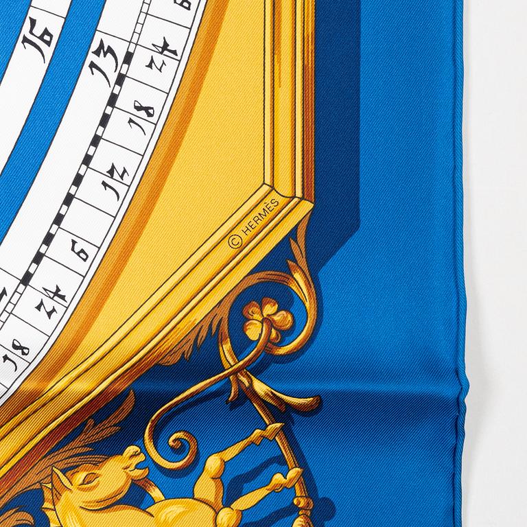 Hermès, a 'Dies et Hore'/'Astrologie' twill silk scarf.