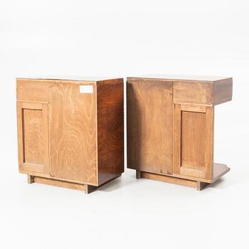 Bedside tables, a pair, first half of the 20th century.