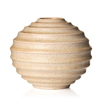 85A. Ewald Dahlskog, a spherical faience vase "Topas, Bo Fajans Gefle Sweden 1930s.