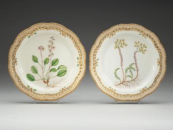 Four Royal Copenhagen 'Flora Danica' dishes, Denmark, 20th Century.