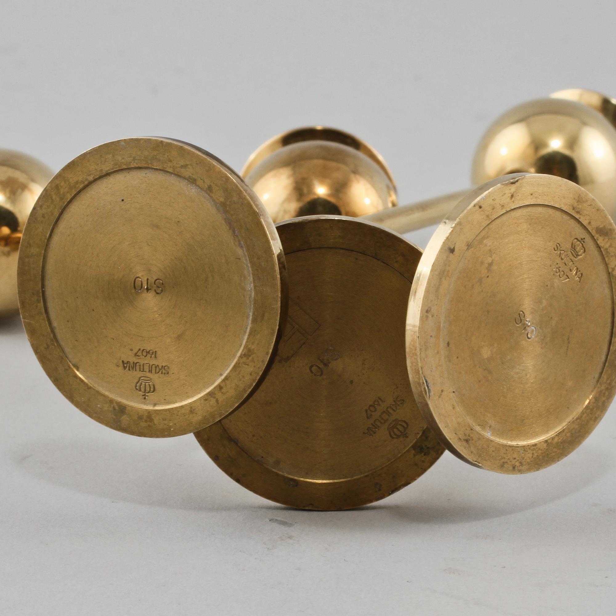 LJUSSTAKAR, 3 st, "Tulpan", Pierre Forsell, Skultuna, 1900-talets andra hälft.