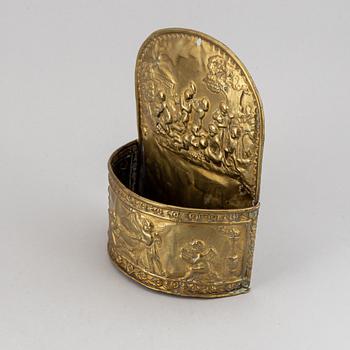 An empire brass cutlery box, first half of the 19th century.