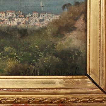 OKÄND KONSTNÄR, olja på duk, sign RN Marstrand.