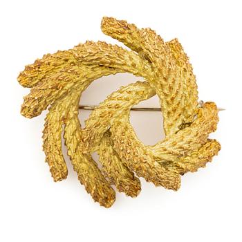 551A. Brosch Hermès 18K guld i form av krans.