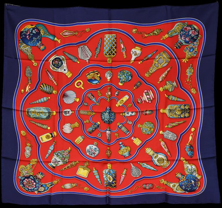 SCARF, siden,"Qu'importe le Flacon Pourvu qu'on ait l'ivresse", design Catherine Baschet, Hermès, Paris.