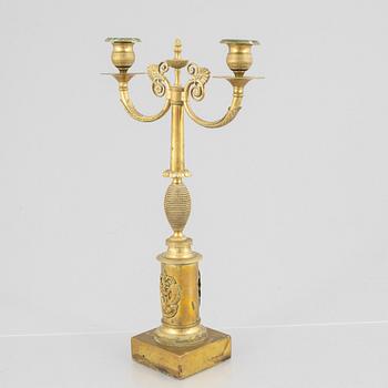 An Empire candelabra, first half of the 19th century.