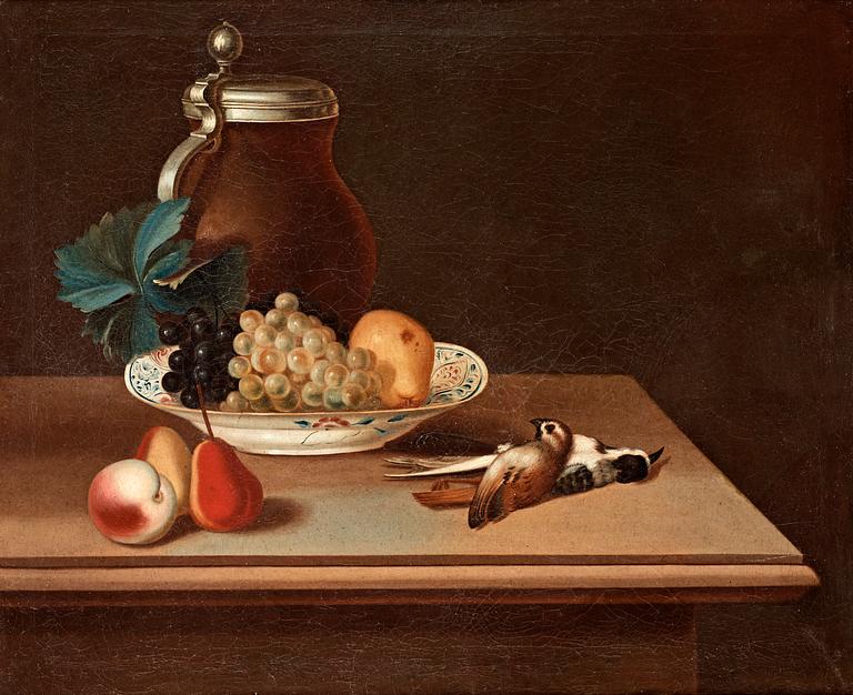 Lars Henning Boman, Still life with grapes, jar and birds.