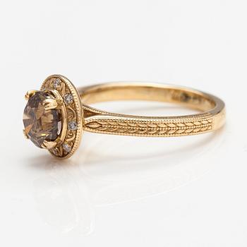 Sormus, 14K kultaa, timantteja n. 1.54 ct yht.