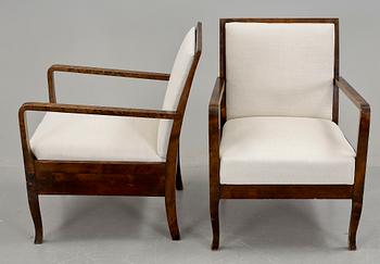 FÅTÖLJER, ett par, art deco, 192/30-tal.