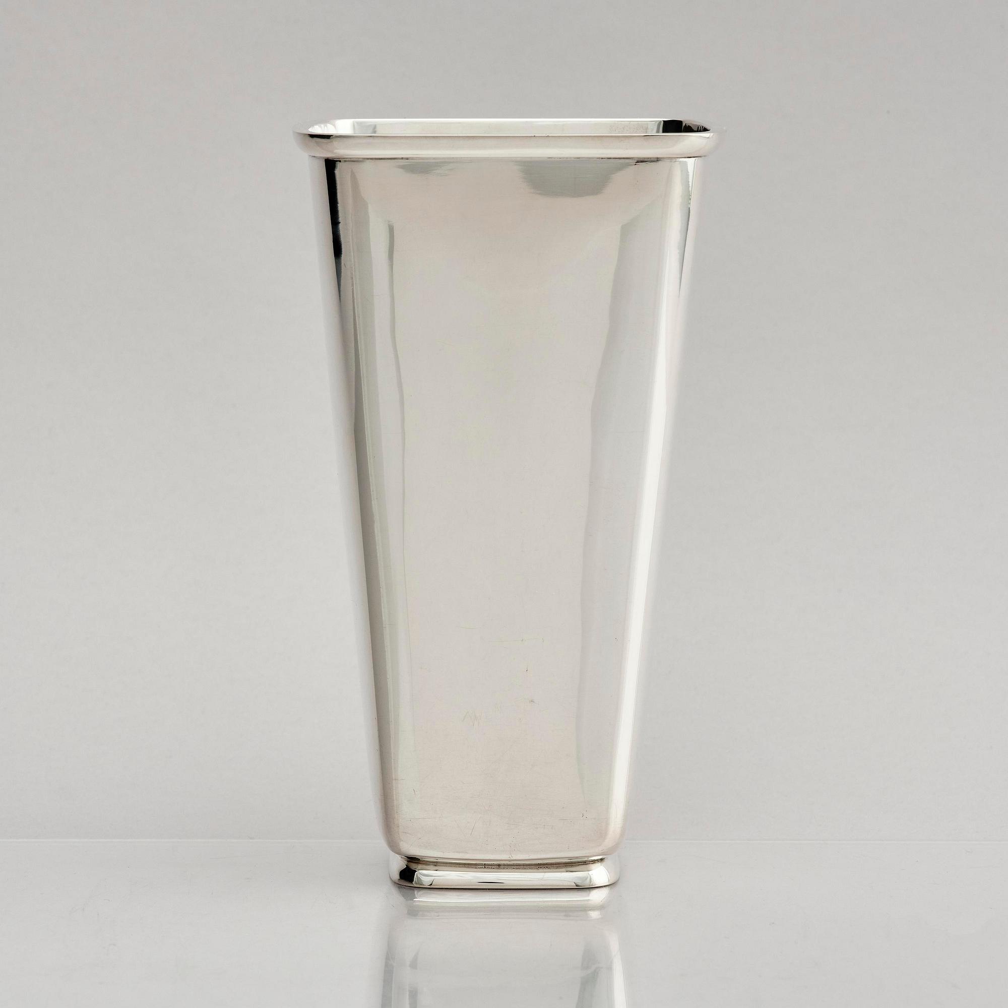 Åke Strömdahl, a sterling silver vase, company Hugo Strömdahl AB, Stockholm 1961.