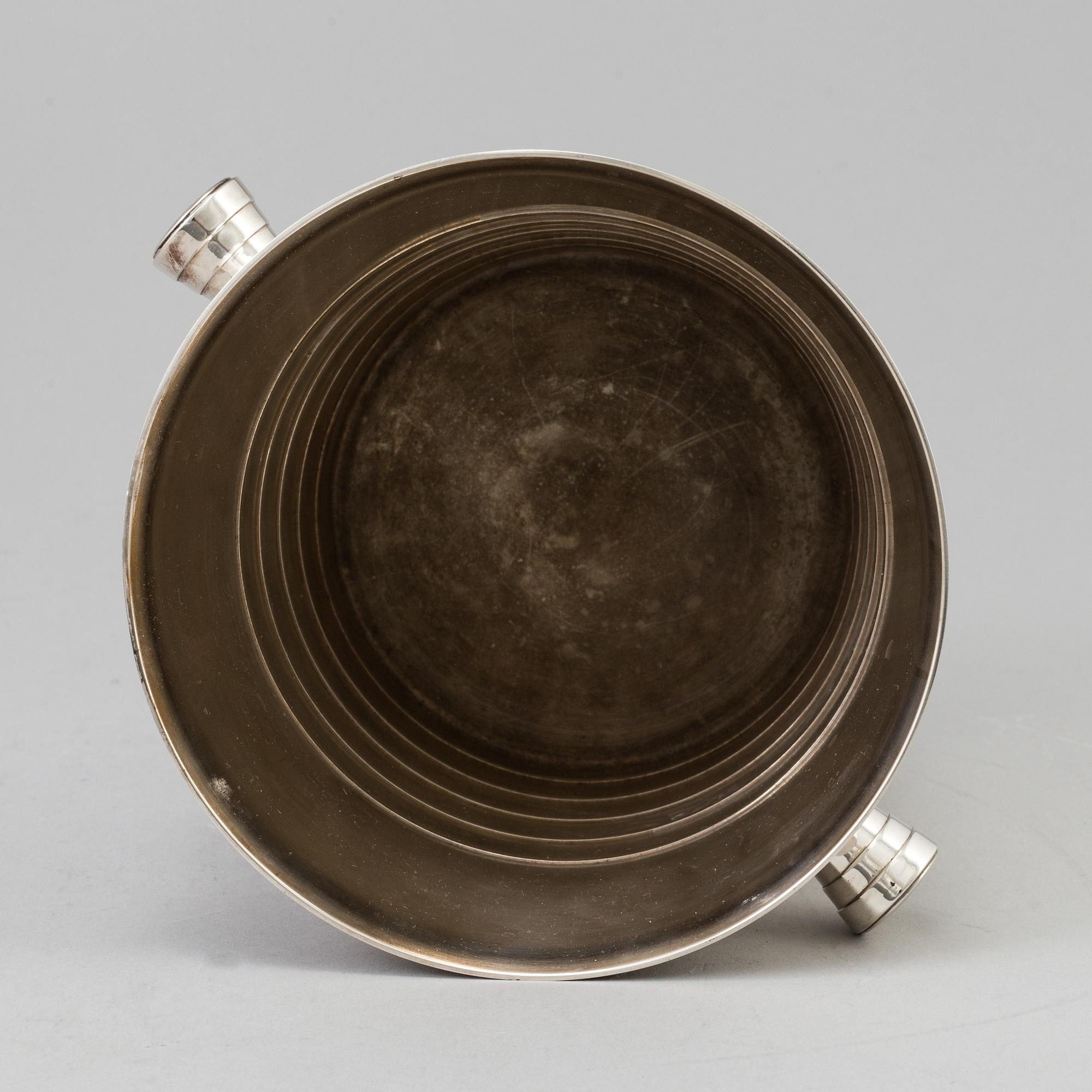 A silver plate wine cooler from Christofle.
