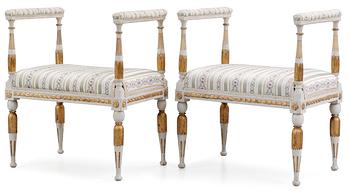 545. A pair of late Gustavian stools by E. Ståhl.