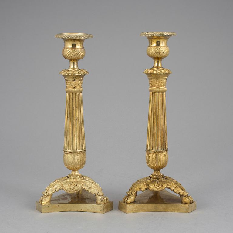 LJUSSTAKAR ett par, Senempire, 1800-talets mitt.